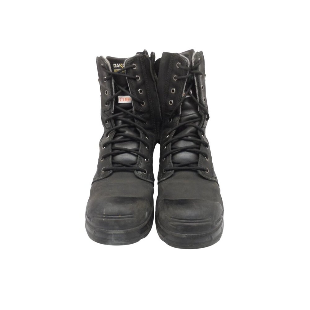 DAKOTA Men's 8" 8112 Quad Steel Toe Internal Metguard Work Boots Black Size 14M - Picture 2 of 9